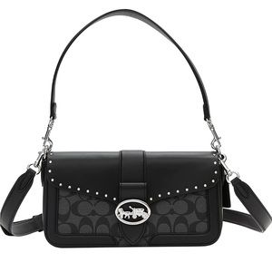 Coach Georgie Shoulder Bag Black Graphite